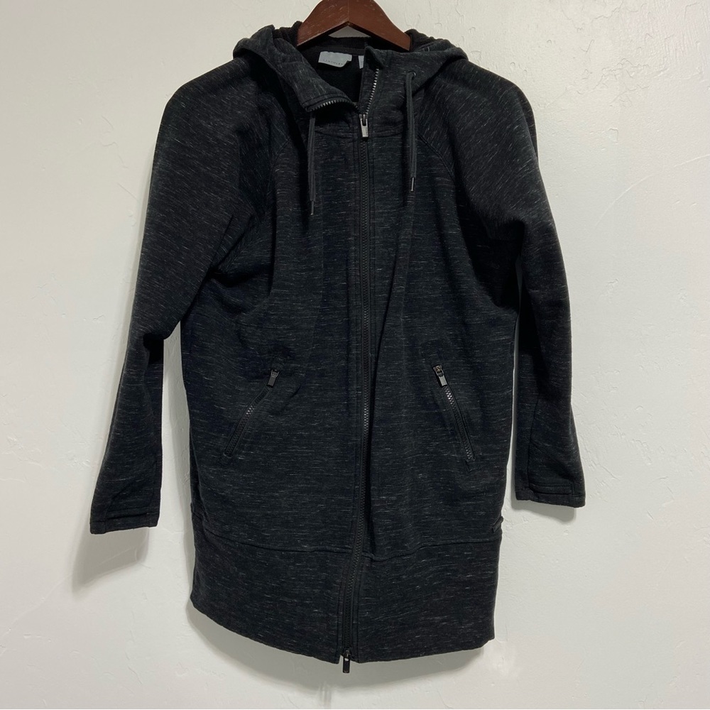 Athleta Women's Small Full Zip Hooded Sweatshirt Jacket Long Black Activewear
